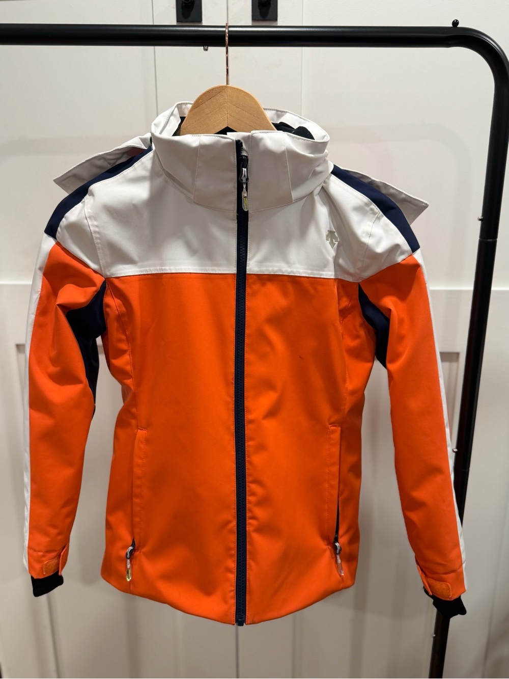 Girl’s Descente Orange & White Jacket with Black Lining
